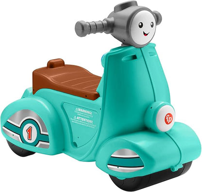 Fisher-Price Laugh & Learn Toddler Ride-On Scooter with Smart Stages, Multi-Language