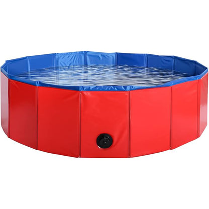 Mono-gatari Collapsible Pet Pool, Portable Dog Pool, Red