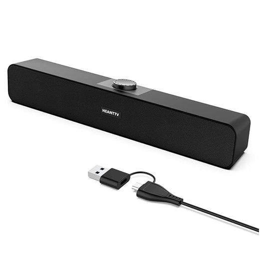 HEANTTV 2.0 Hi-Fi Stereo Computer Soundbar, USB Speaker for PC, Laptop, PS5, Tablet, Smartphone