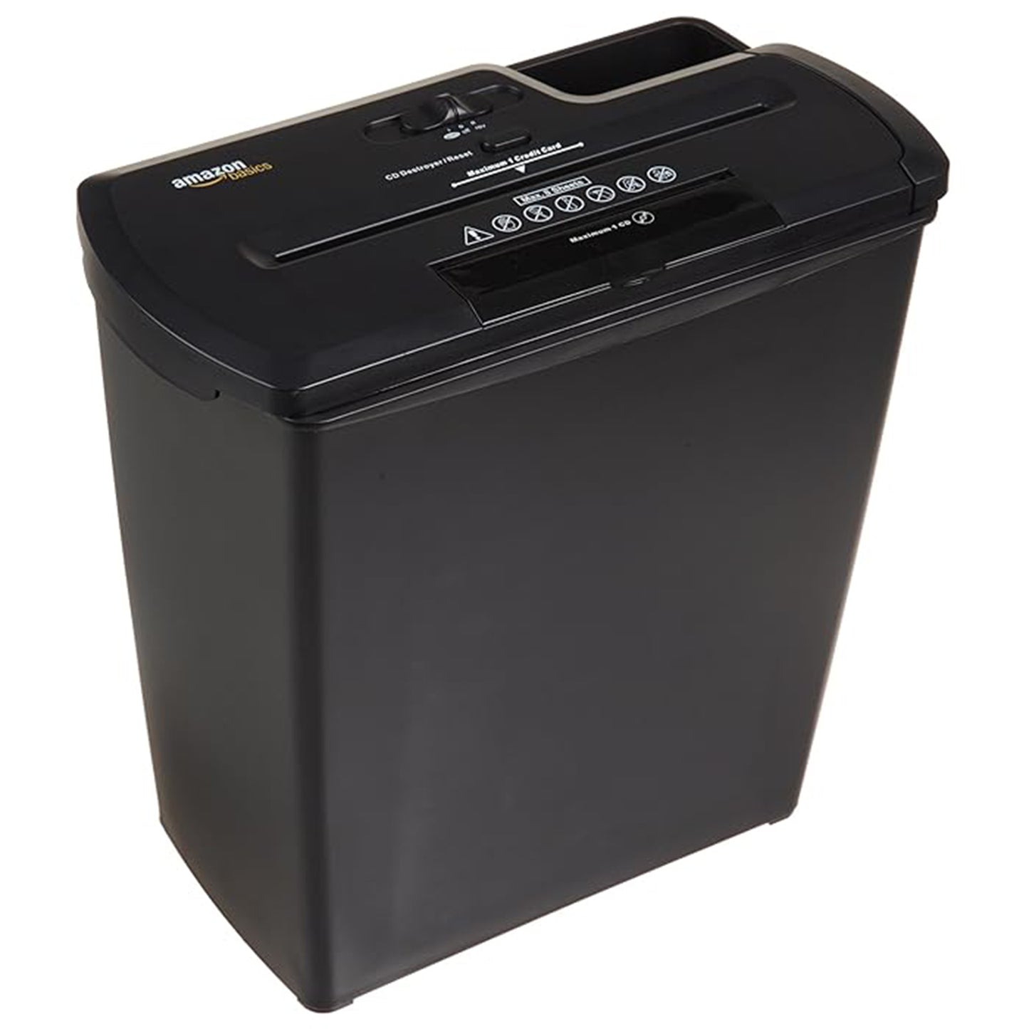 AmazonBasics 8-Sheet Strip-Cut Paper & Credit Card Shredder, Black