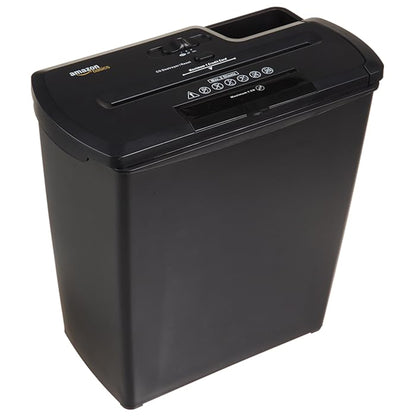 AmazonBasics 8-Sheet Strip-Cut Paper & Credit Card Shredder, Black