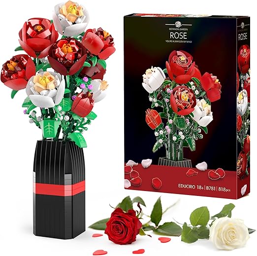 Roses Flowers Building | Plant Construction Set Home Decoration