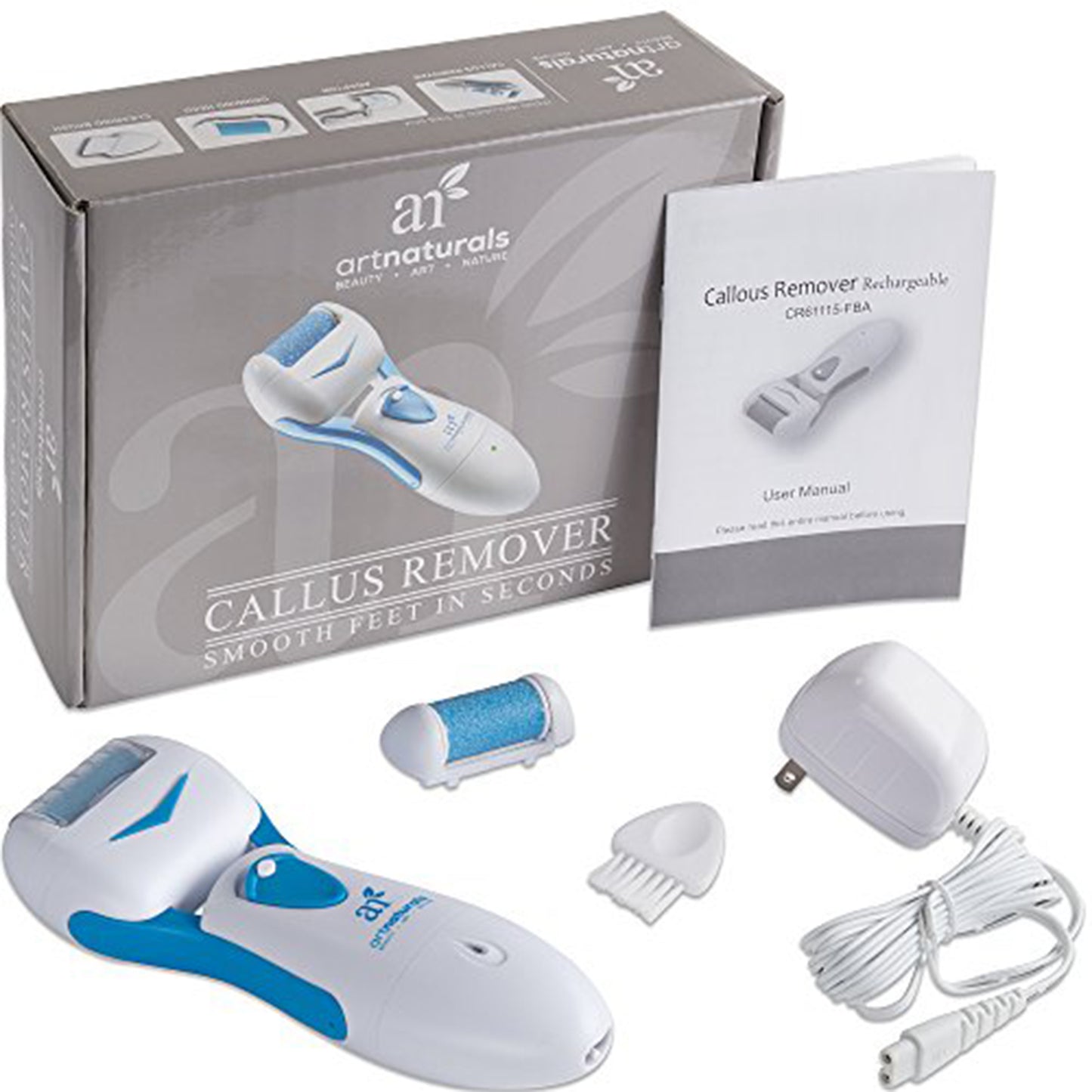 Electric Callus Remover – Rechargeable Foot Scrubber, 3 Rollers for Hard, Dry Skin