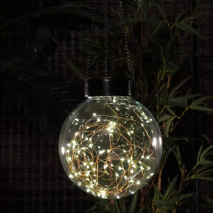 Noma Solar Powered Hanging Fine Wire Glass Ball Light