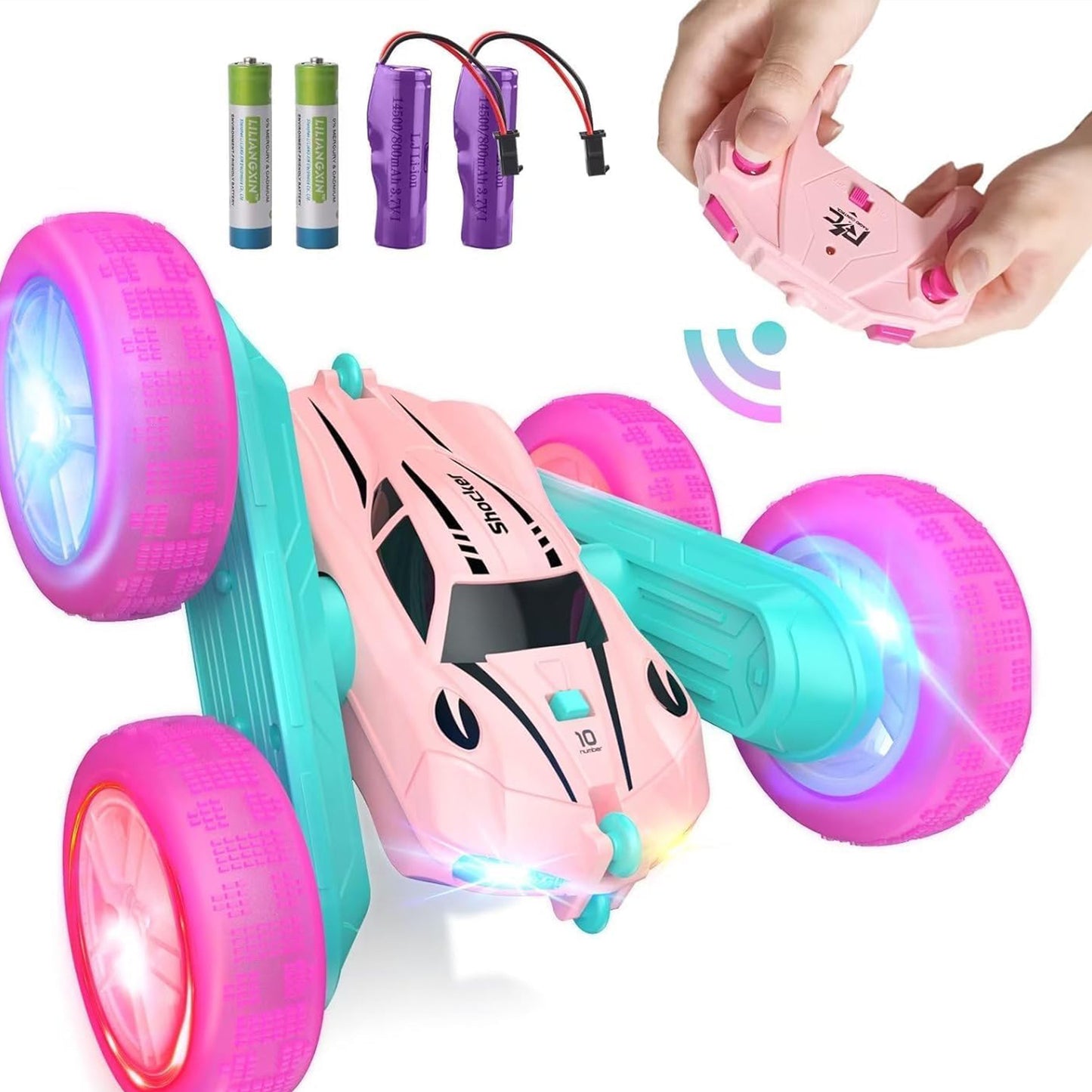 RC Stunt Car, 2.4Ghz Remote Control Car for Kids, Hand Controlled RC Car with Cool Light