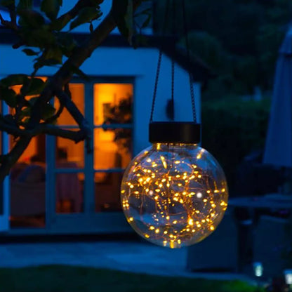 Noma Solar Powered Hanging Fine Wire Glass Ball Light