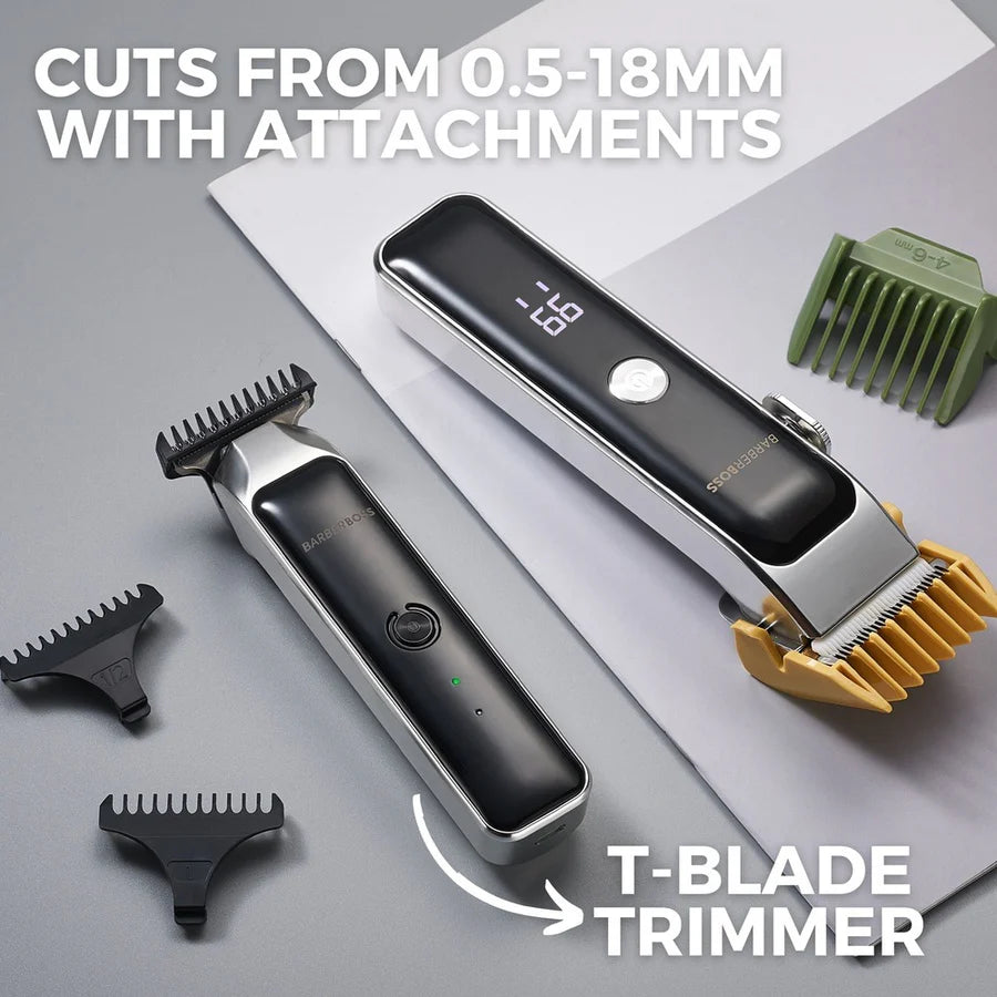 BarberBoss QR-2682 Dual Men's Hair & Beard Trimmer Set