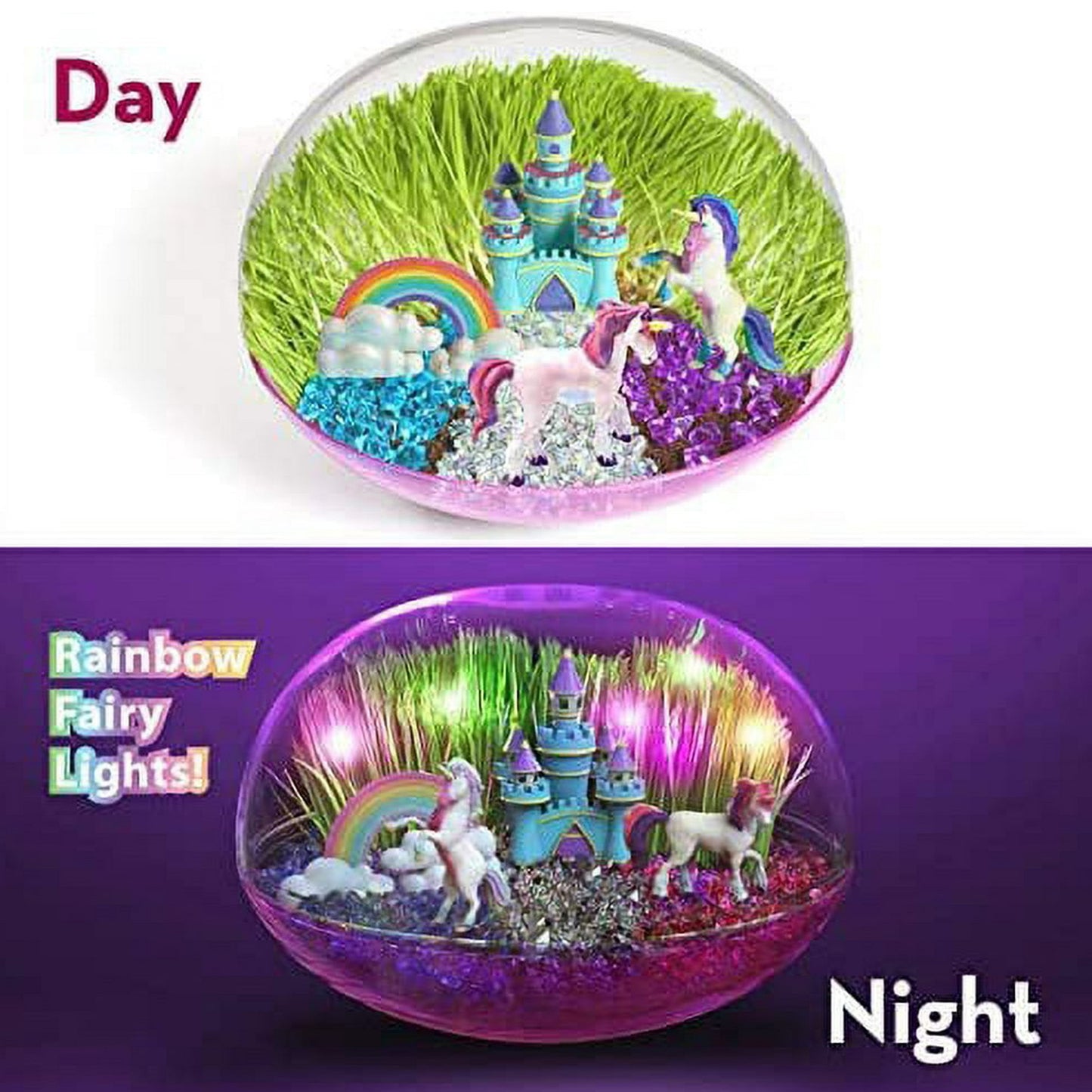 BRYTE Unicorn Terrarium Kit for Kids Light Up Fairy Garden