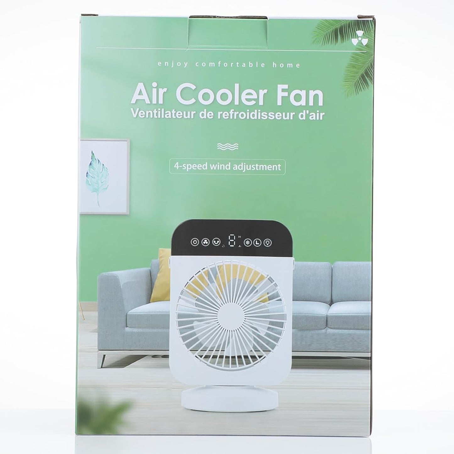 Mini Oscillating Fan – USB Air Cooler, Humidifier, LED, Portable with Timing and Head Shake Function