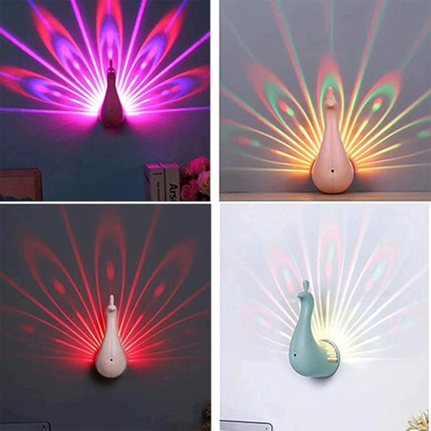 Noma Percy Peacock Wall Light, Battery Operated, 20cm