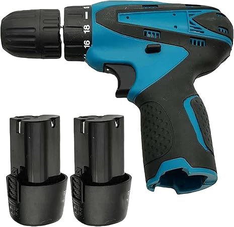 12v Cordless Drill Driver Kit, Portable Multifunction Drilling Tool with 2 Lithium Battery / 2-Speed / 18+1 Torque Adjustment