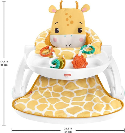 Fisher-Price Sit-Me-Up Floor Seat with Snack Tray & Plush Giraffe Pad