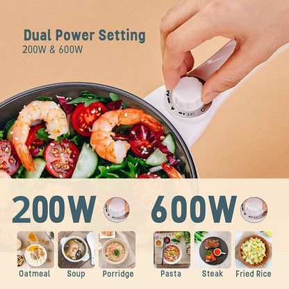 Vocha Electric Hot Pot, 1.5L Mini Portable Electric Pan Non-Stick