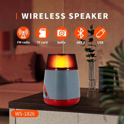 WS-1826 Wireless Bluetooth Speaker with TF & USB - Red