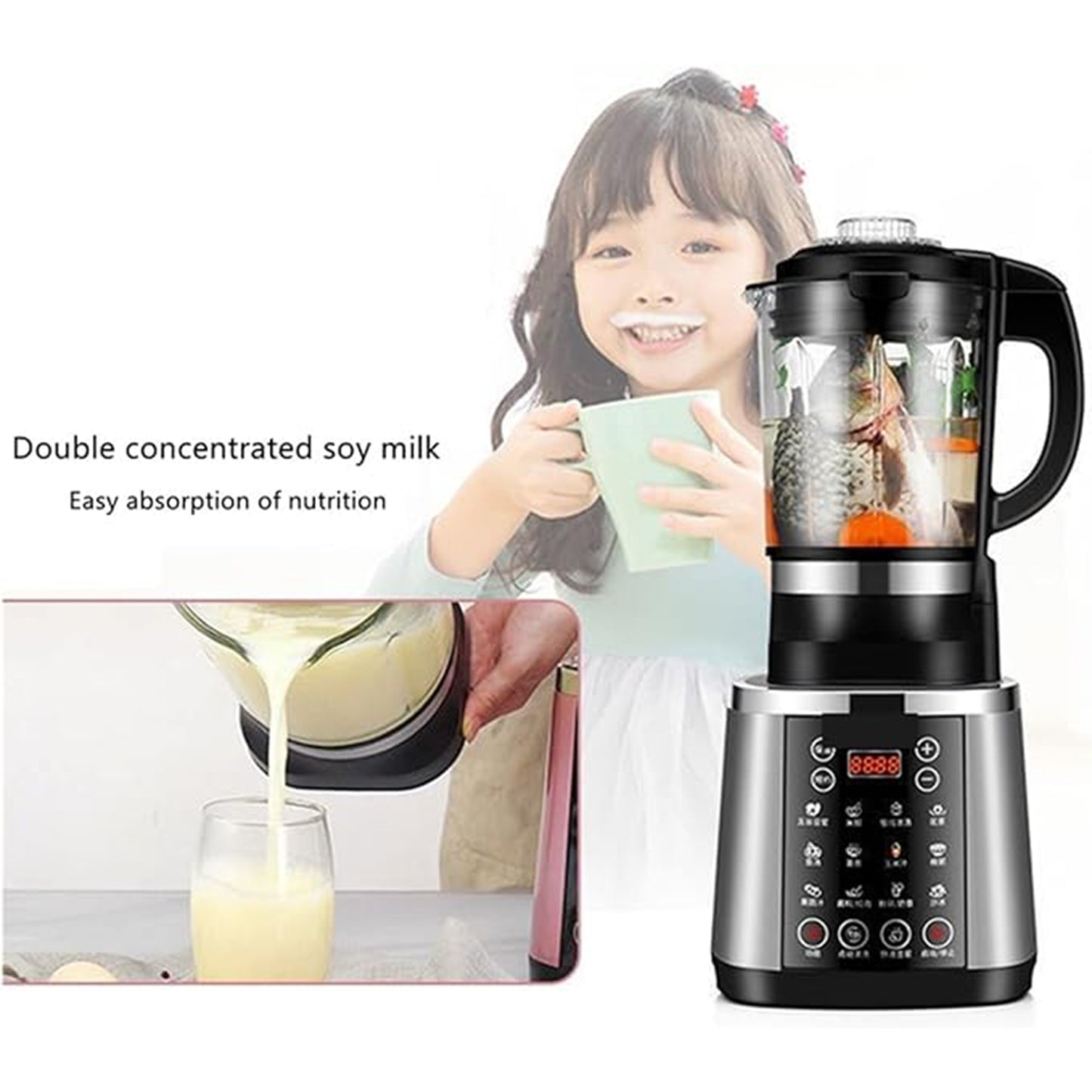 Electric Blender & Multifunction Food Processor, Heating Mixer, 110V/220V