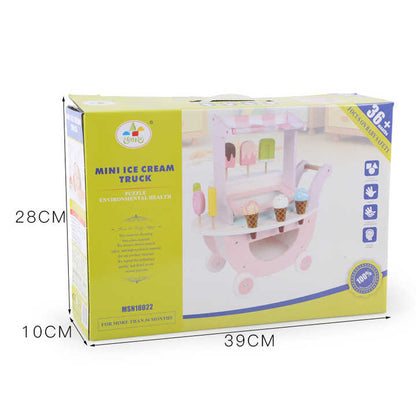 High Quality wooden Ice Cream cart toy set for kids