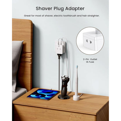 UK to EU Travel Plug Adapter with 3 USB Ports (1 USB-A, 2 USB-C)