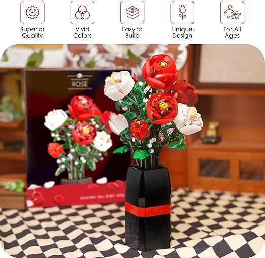 Roses Flowers Building | Plant Construction Set Home Decoration