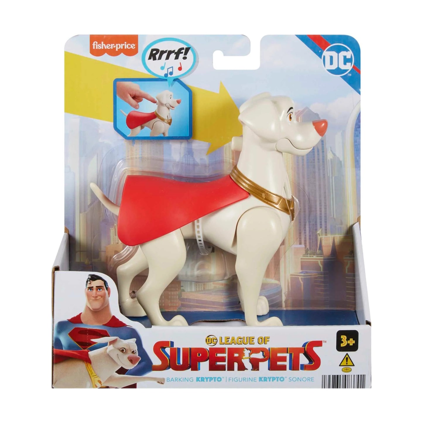 DC League of Super-Pets Preschool Toy Talking Krypto Poseable Figure