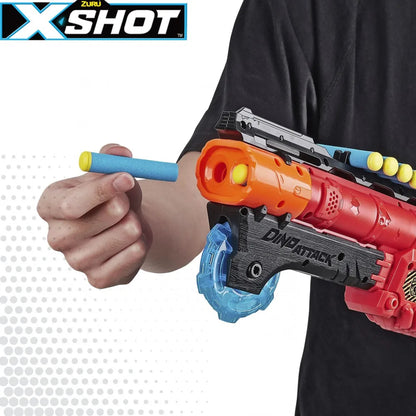 Shotgun with ammunition and 6 eggs claw hunter dino attack x-shot