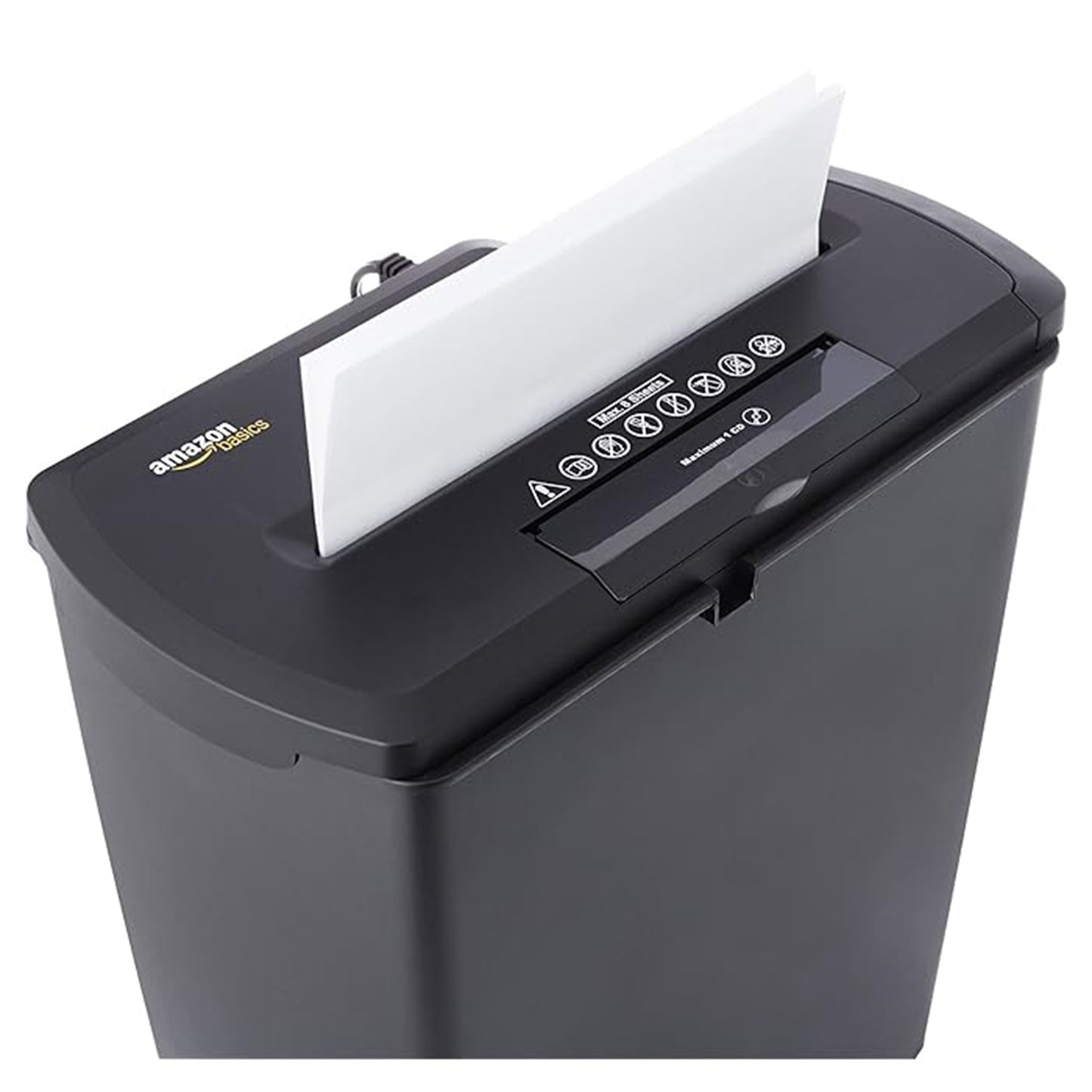 AmazonBasics 8-Sheet Strip-Cut Paper & Credit Card Shredder, Black