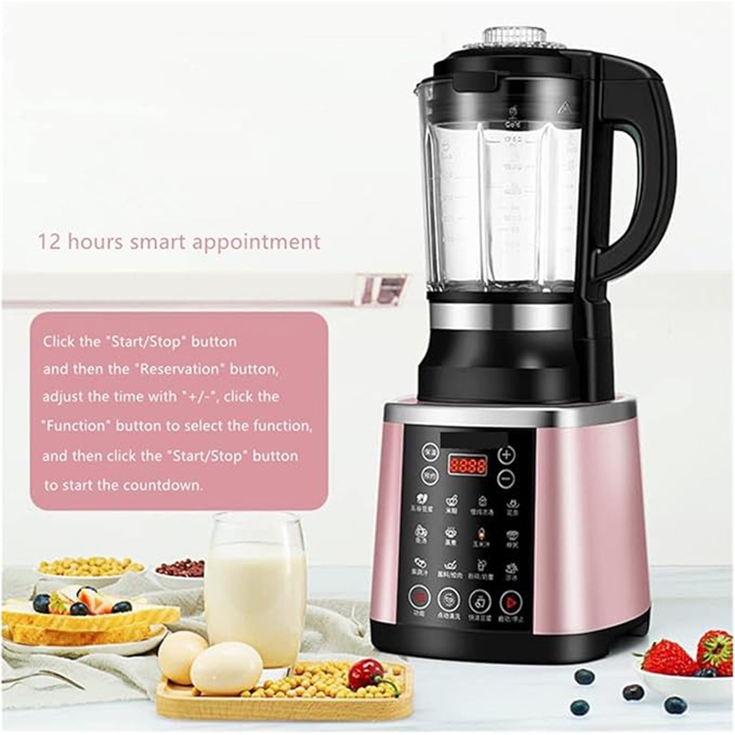 Electric Blender & Multifunction Food Processor, Heating Mixer, 110V/220V