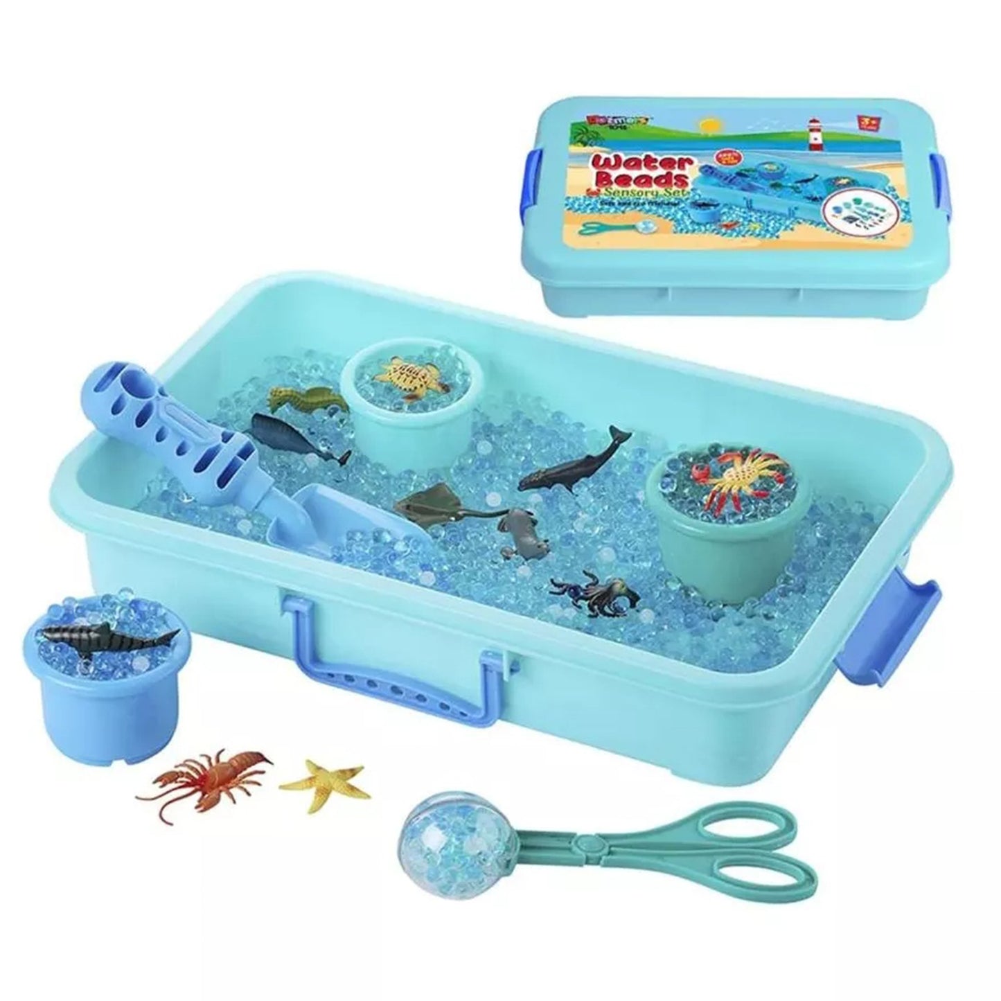 Dazmers 16oz Water Beads Sensory Toys Set w/Sea Animals