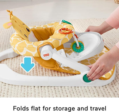 Fisher-Price Sit-Me-Up Floor Seat with Snack Tray & Plush Giraffe Pad