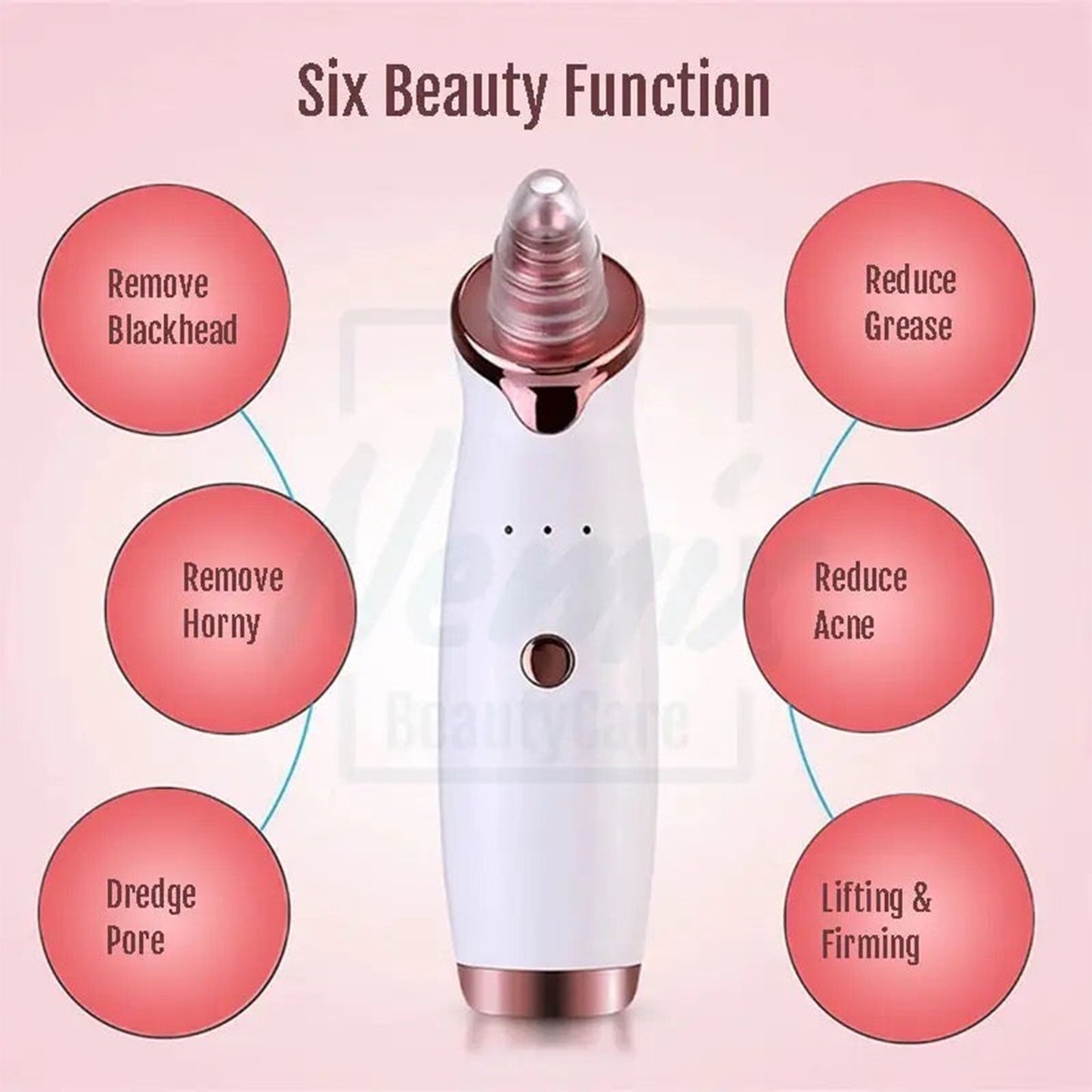 Blackhead Remover Pore Vacuum – 3 Suction Levels, 5 Probes, Face Pore Cleaner