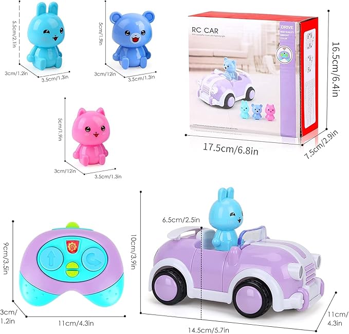 Kramow Toys for Girls,Cartoon Remote Control Cars Toys for Kids Boys