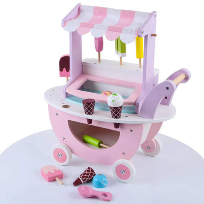 High Quality wooden Ice Cream cart toy set for kids