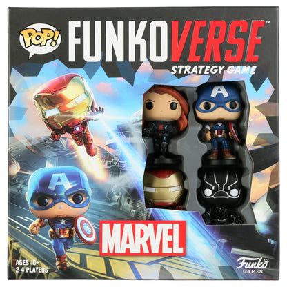 Funkoverse Strategy Game Marvel 100 CHASE (4-pack) [Metallic Black Panther]