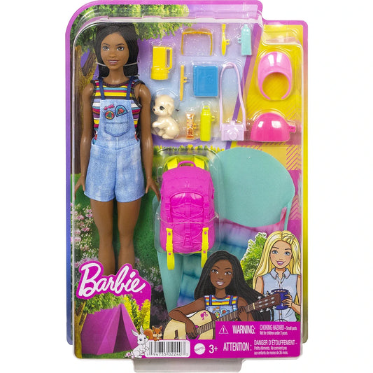 Barbie Camping Playset with Brooklyn Doll, Puppy & 10+ Accessories