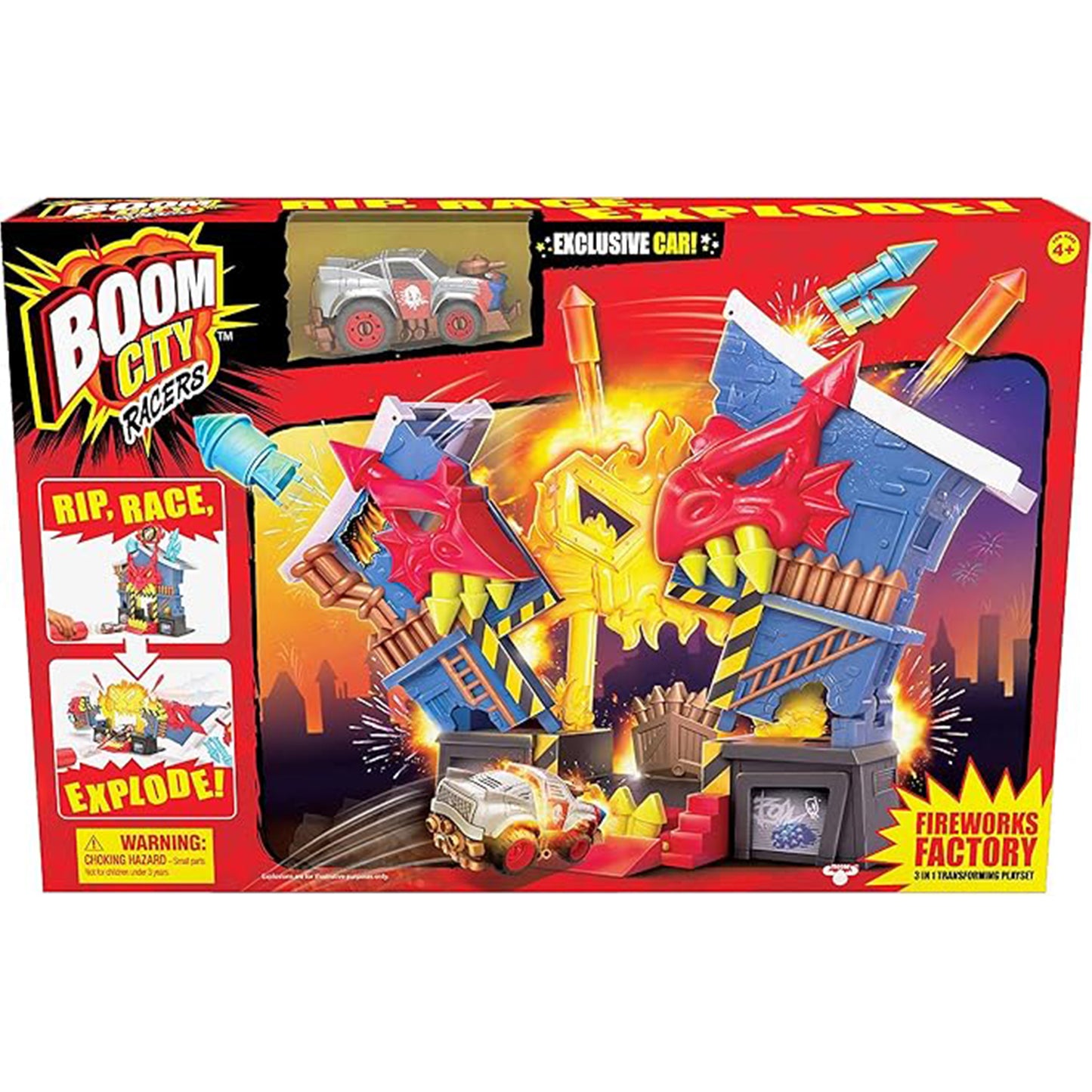 BOOM CITY RACERS Fireworks Factory - 3 in 1 Transforming playset