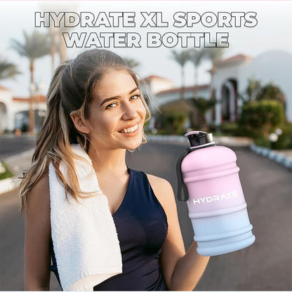 HYDRATE 1 Gallon Water Bottle – BPA-Free, Leakproof, Flip Cap, Cotton Candy, 128 oz