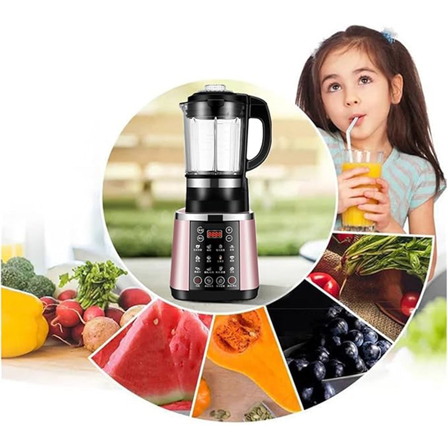 Electric Blender & Multifunction Food Processor, Heating Mixer, 110V/220V