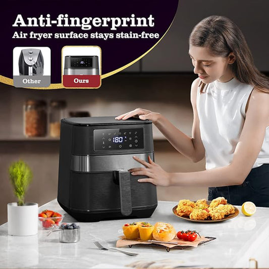 Taylor Swoden Andrea 5.5L Oil-Free Air Fryer, 1700W, 7 Presets, LED Touch, Removable Basket, BPA-Free, Black