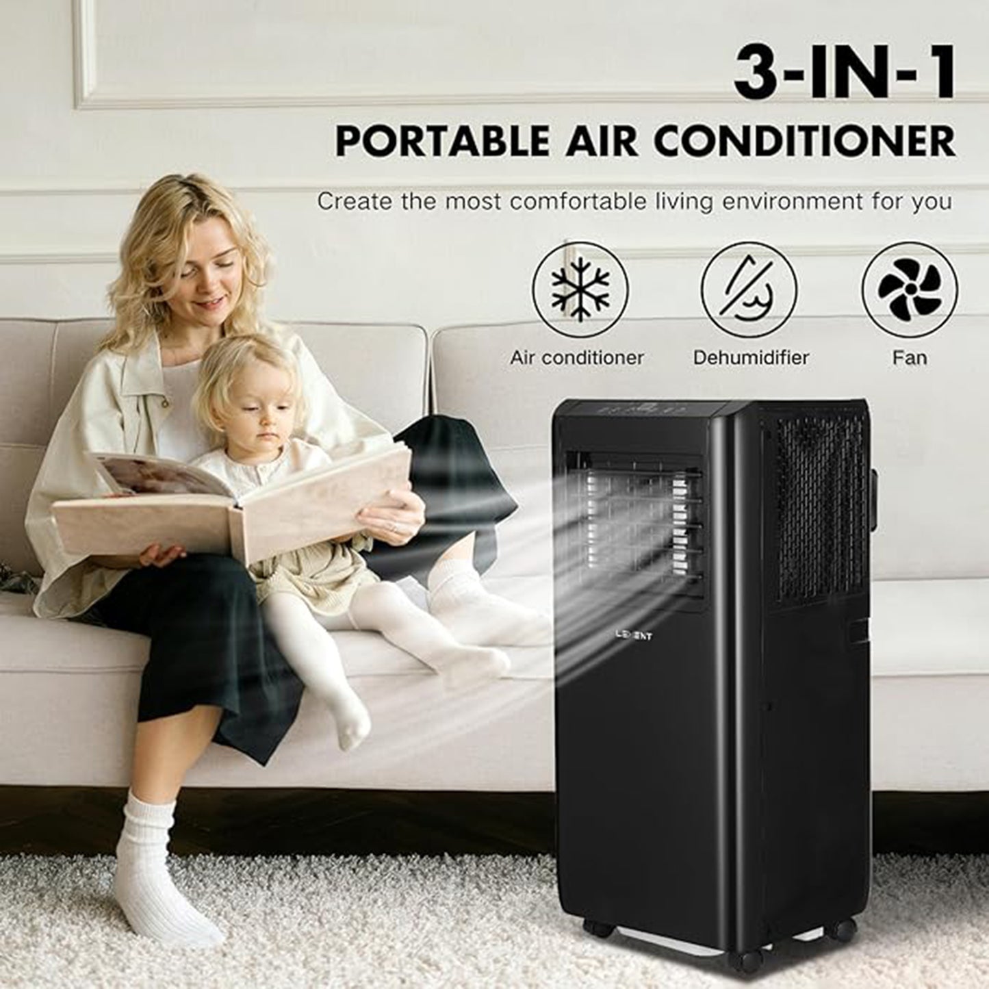 LEXENT 9000BTU Portable Smart Air Conditioning Unit 3 in 1