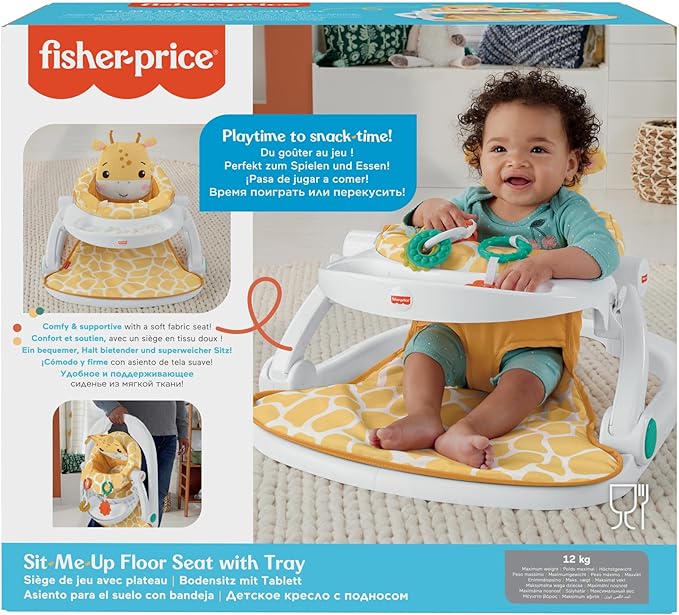 Fisher-Price Sit-Me-Up Floor Seat with Snack Tray & Plush Giraffe Pad