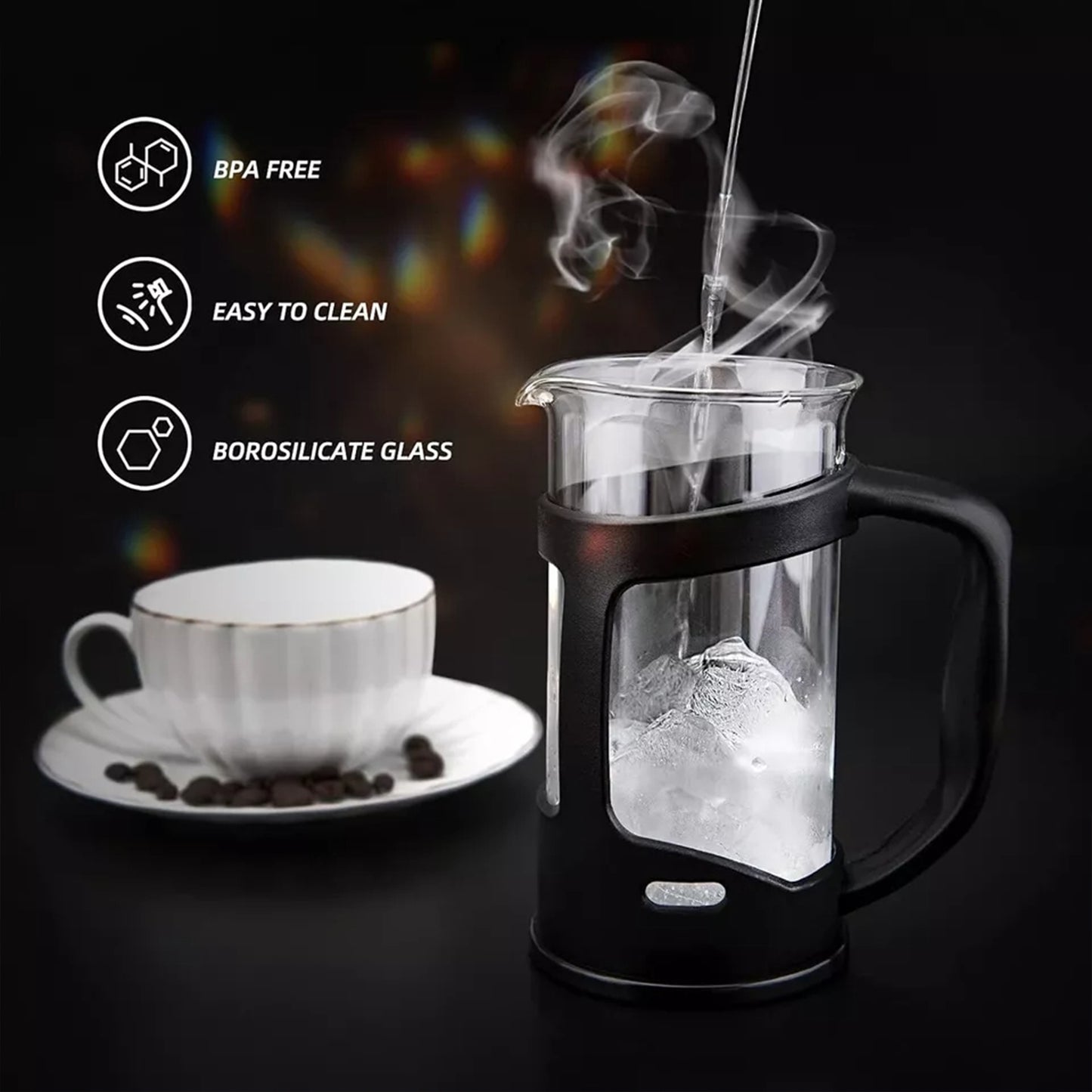 French Press Coffee & Tea Maker 27 oz, Glass