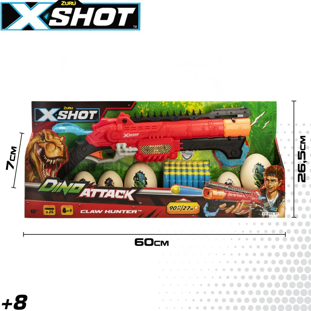 Shotgun with ammunition and 6 eggs claw hunter dino attack x-shot