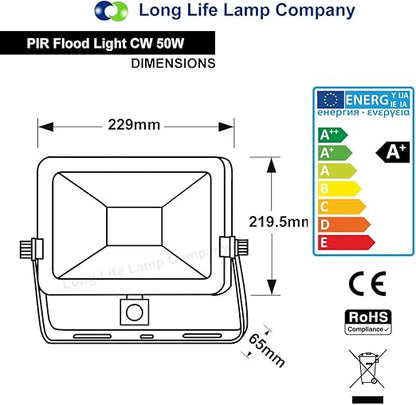 50w LED PIR Flood Light IP65 Outdoor Security Light with Motion Sensor