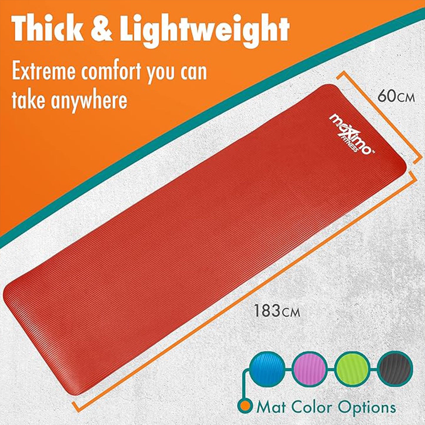 Fitness Yoga Mat – Non-Slip, Multipurpose Exercise Mat with Carrying Strap for Yoga, Pilates, Gym