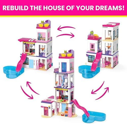 Mega Barbie Color Reveal Building Toys Set, DreamHouse with 545 Pieces