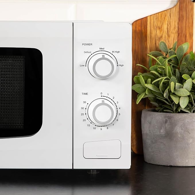 Abode Manual Microwave 700W 20L 5 Power Levels & Defrost White AMM2001-M